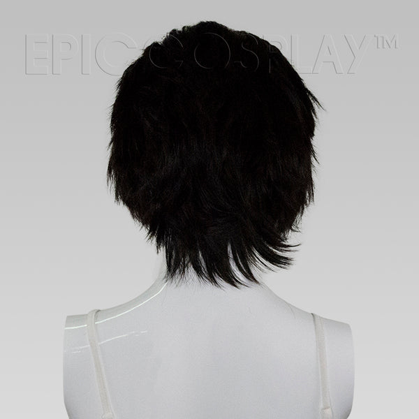 Signature - Black Slick Back Shaggy Wig with Blonde Streak