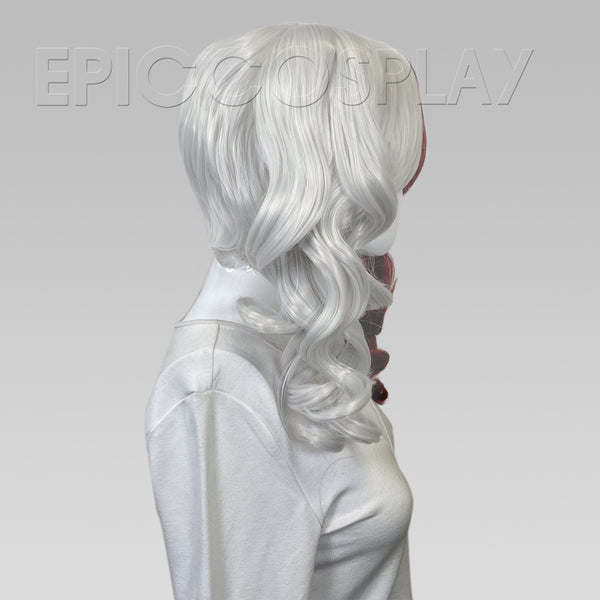 Rhea - Silvery Grey and Dark Red Wig