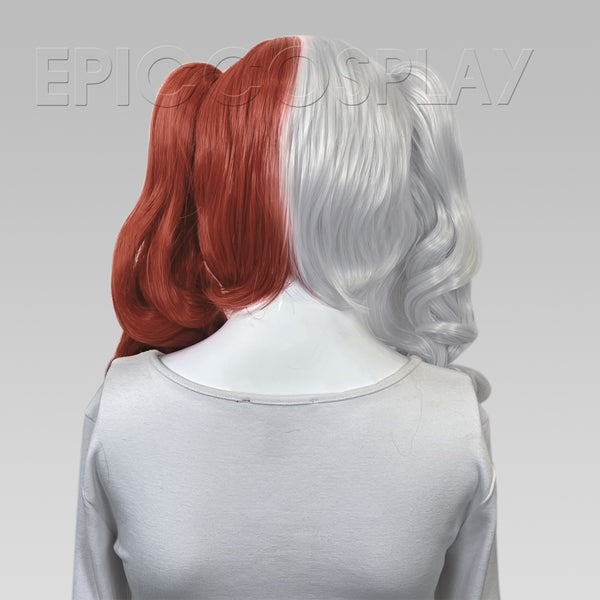 Rhea - Silvery Grey and Dark Red Wig