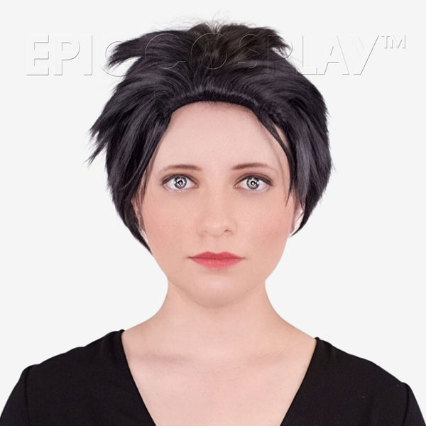 Signature - Black Slick Back Shaggy Wig