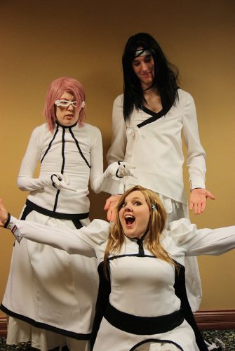 April Fool&#8217;s Contest Entry: befu, James, and V as Szayel, Noitra, and Orihime.
