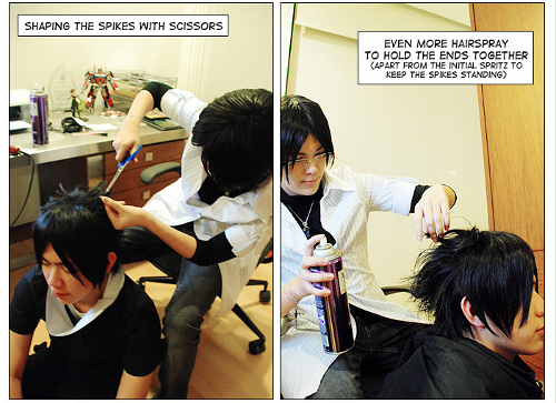 Wig Styling Tutorial: Spiky Styling/Sasuke&#8217;s Hairstyle Tutorial by Jin (behindinfinity)