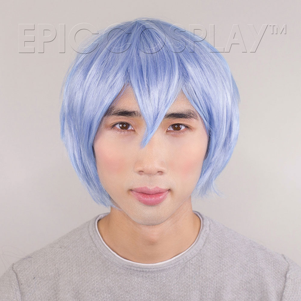 Synthetic Wigs Blue Anime Wig Male HPO Adult Men's Blue Flame