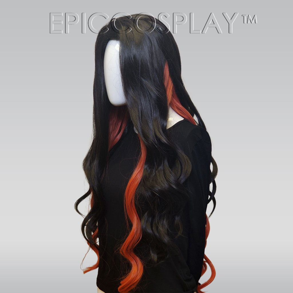 Signature Black and Umber Orange Peekaboo Wig