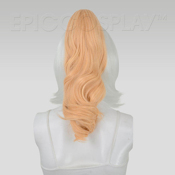 C1PEB - Factory Sample - 20" Peach Blonde Wavy Curly Ponytail Clipon