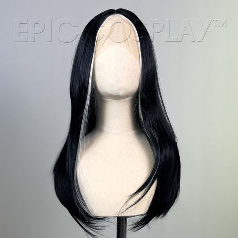 Signature - Silver Bangs Black Vixen Wig