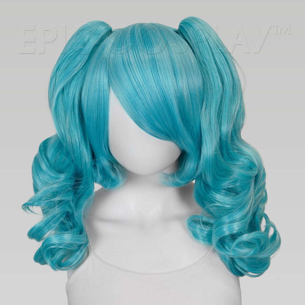 Rhea - 20 inch Anime Blue Mix Curly Ponytail Set