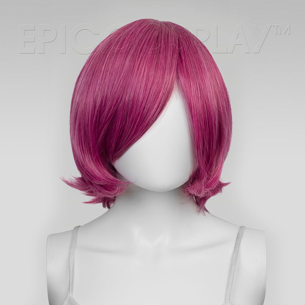 Chronos - 14 inch Raspberry Pink Mix Layered Cosplay Wig