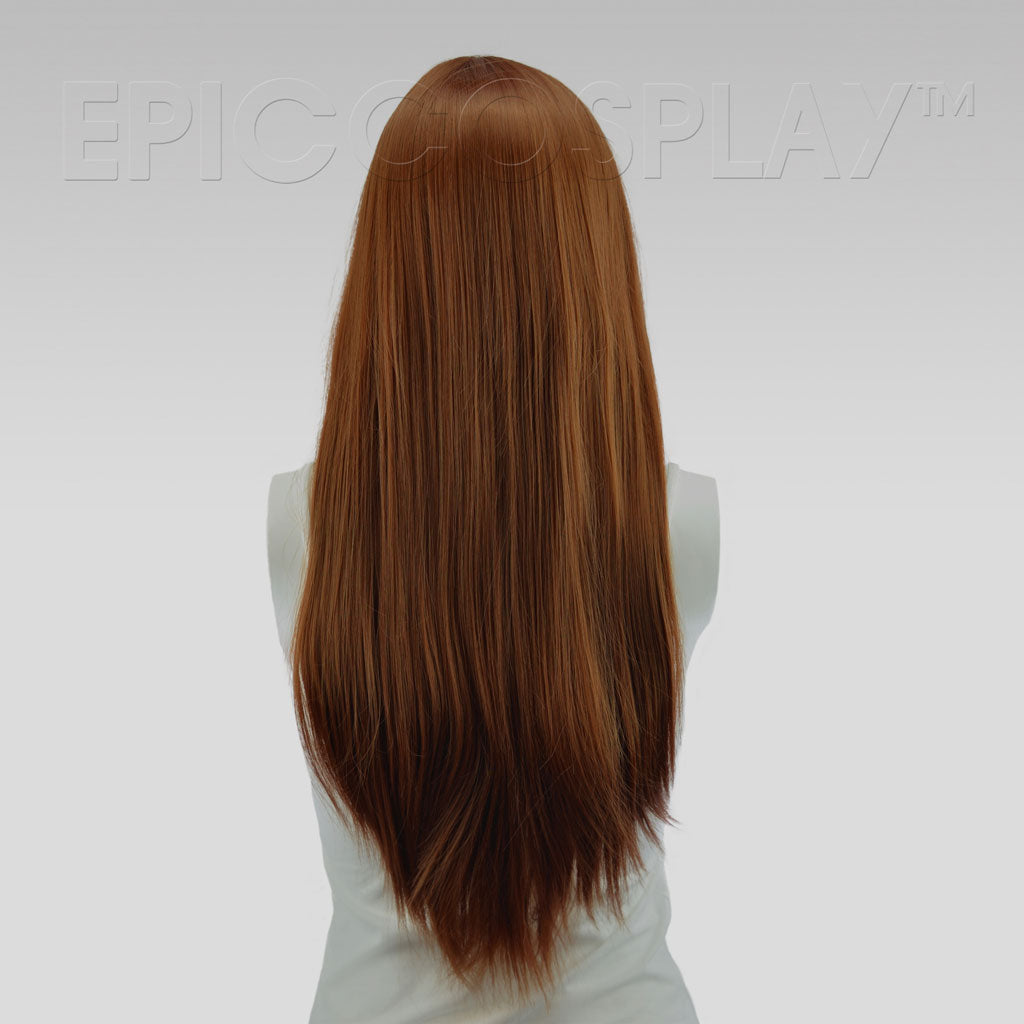 Brown Wig Long Straight Synthetic Lace Front Wig Highlights Wigs For Women 24 Inches Right Part