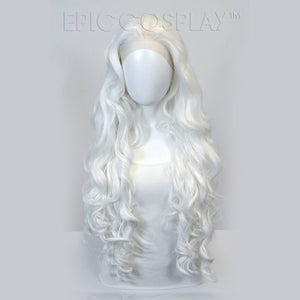 Urania - Classic White Long Curly Lace Front Wig