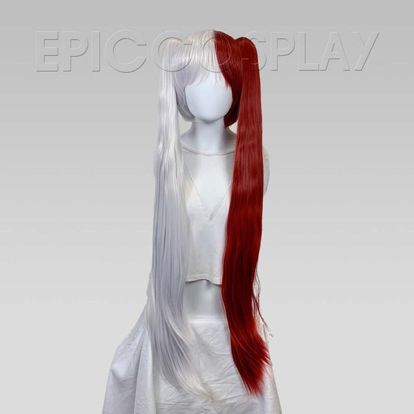 Eos - Silvery Grey and Dark Red Wig