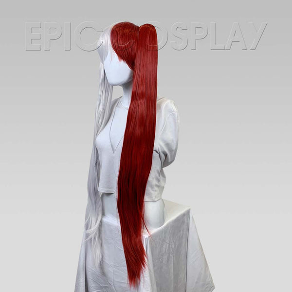 Eos - Silvery Grey and Dark Red Wig