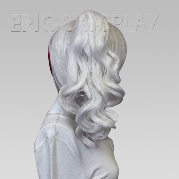 Rhea - Classic White and Dark Red Wig
