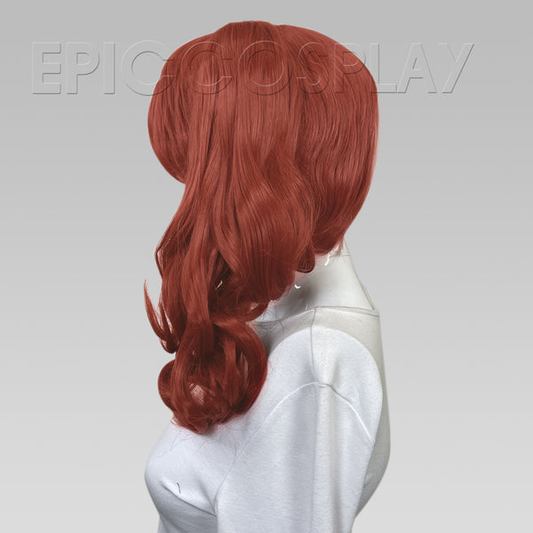 Rhea - Silvery Grey and Dark Red Wig